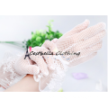 Guantes nupciales blancos de la nueva boda Guantes nupciales blancos cortos del cordón